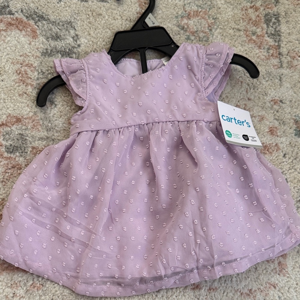 Carter's Light Purple Baby Dress 3 Month Baby Girl Newborn
